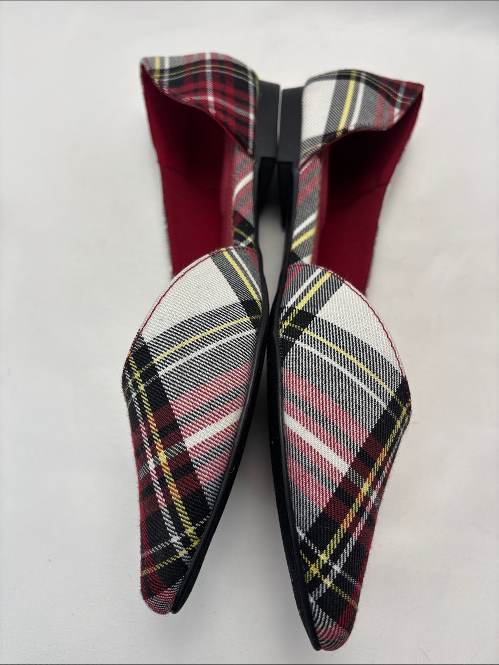 Isaac Mizrahi Amaya D’Orsay Tartan Red Plaid Pointed Toe Flats Women’s 8 - #413 - Picture 5 of 10